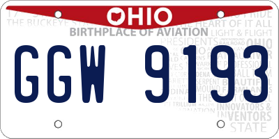 OH license plate GGW9193