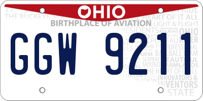 OH license plate GGW9211