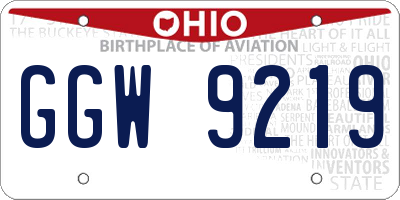 OH license plate GGW9219
