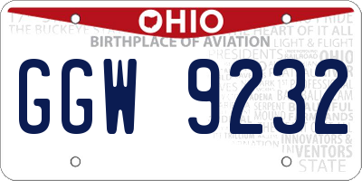 OH license plate GGW9232