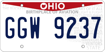 OH license plate GGW9237