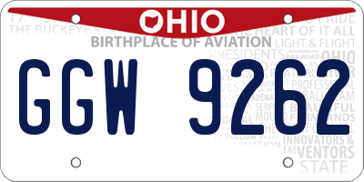 OH license plate GGW9262