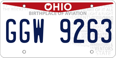 OH license plate GGW9263