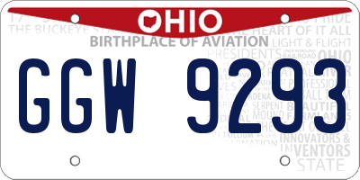 OH license plate GGW9293