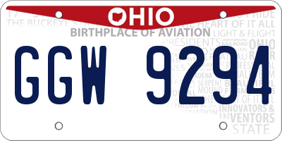 OH license plate GGW9294