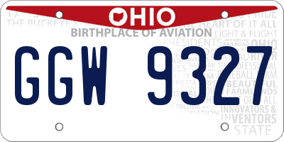 OH license plate GGW9327