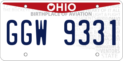 OH license plate GGW9331