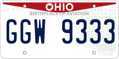 OH license plate GGW9333