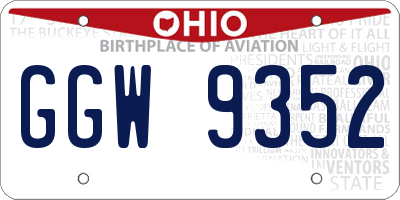 OH license plate GGW9352