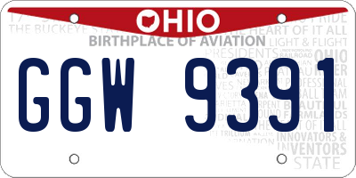 OH license plate GGW9391