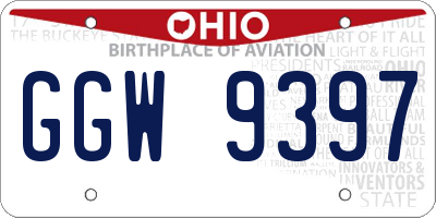 OH license plate GGW9397