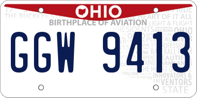 OH license plate GGW9413