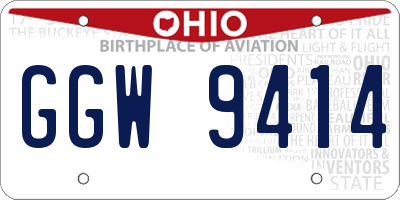OH license plate GGW9414