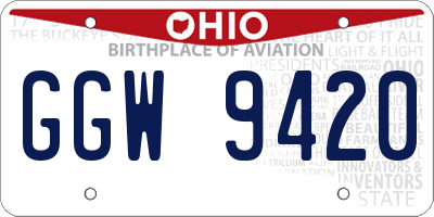 OH license plate GGW9420