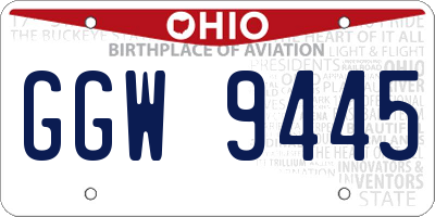 OH license plate GGW9445