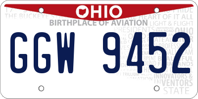 OH license plate GGW9452