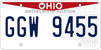 OH license plate GGW9455