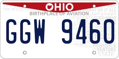 OH license plate GGW9460