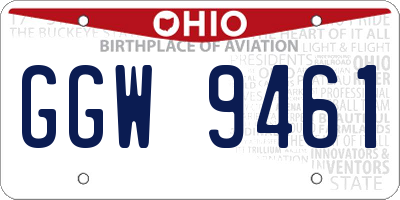 OH license plate GGW9461