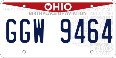 OH license plate GGW9464