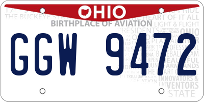 OH license plate GGW9472