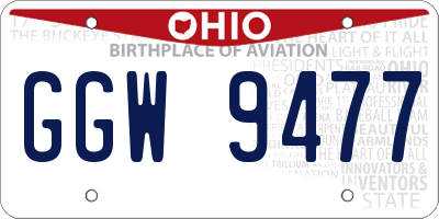 OH license plate GGW9477