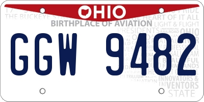 OH license plate GGW9482