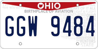 OH license plate GGW9484