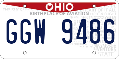 OH license plate GGW9486