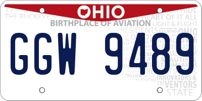 OH license plate GGW9489