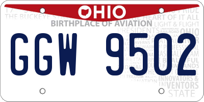 OH license plate GGW9502