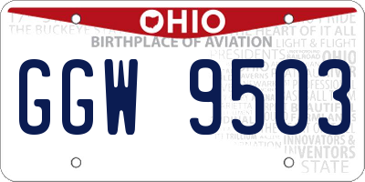OH license plate GGW9503
