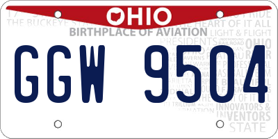 OH license plate GGW9504