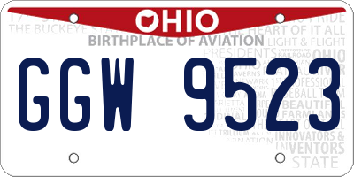 OH license plate GGW9523