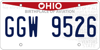OH license plate GGW9526
