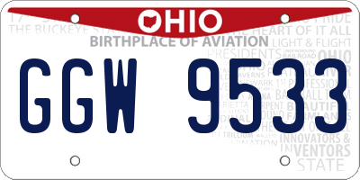 OH license plate GGW9533