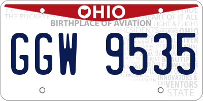 OH license plate GGW9535