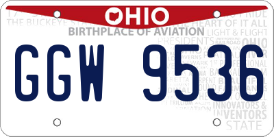 OH license plate GGW9536