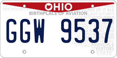 OH license plate GGW9537
