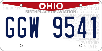 OH license plate GGW9541