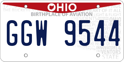 OH license plate GGW9544