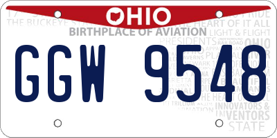 OH license plate GGW9548