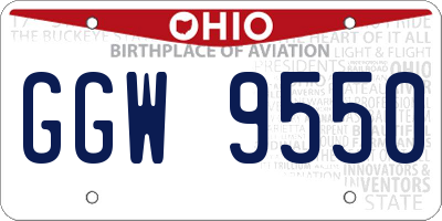 OH license plate GGW9550