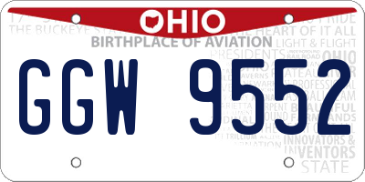 OH license plate GGW9552