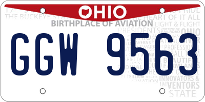 OH license plate GGW9563