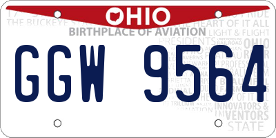 OH license plate GGW9564