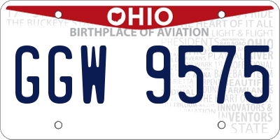 OH license plate GGW9575