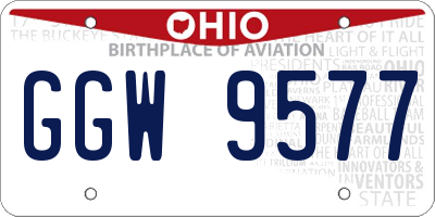 OH license plate GGW9577