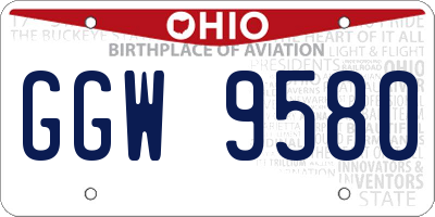 OH license plate GGW9580