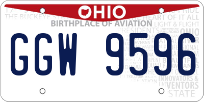 OH license plate GGW9596